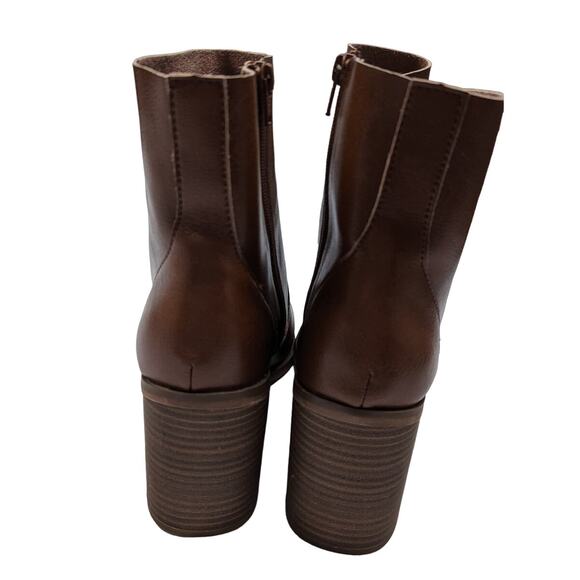 Faux Leather Booties Chestnut - Picture 7 of 9